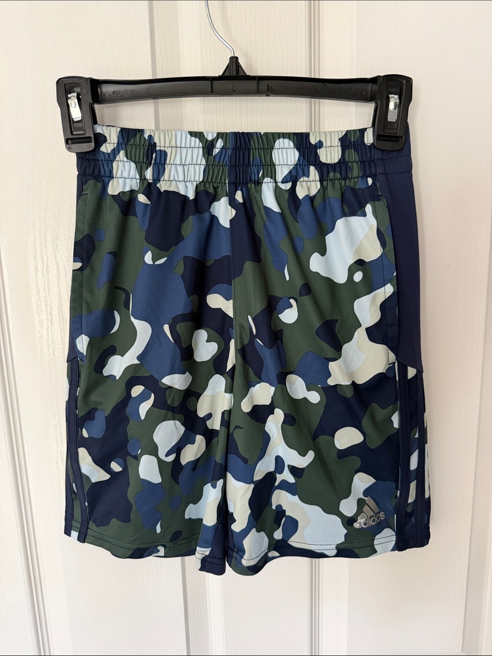 adidas Boy’s Navy, Olive & Light Blue Camo Athletic Shorts
